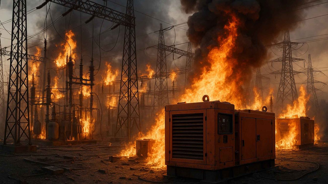 Electrical-substation-on-fire